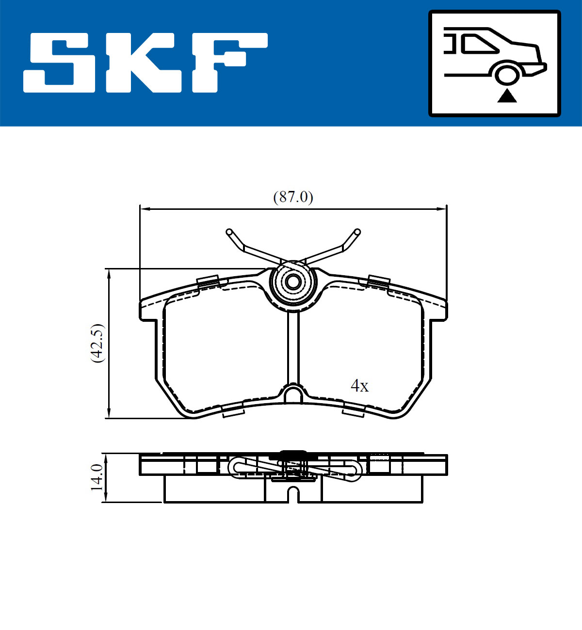 SKF VKBP 90730 Bremsbelagsatz, Scheibenbremse